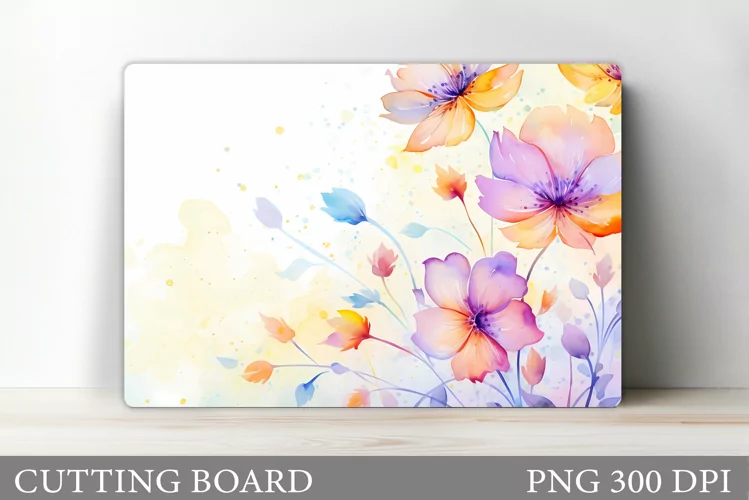 Flowers Cutting Board Sublimation. Wildflowers Cutting Board