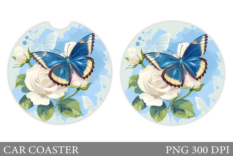 Butterfly Car Coaster. Flowers Car Coaster Design
