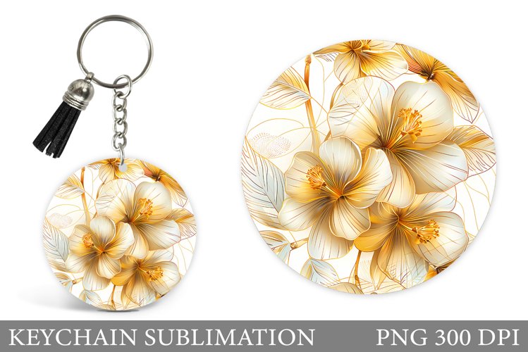 Flowers Keychain Design. Floral Keychain Sublimation