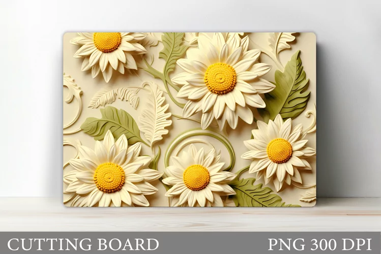 Daisy Flowers Cutting Board. Flowers Kitchen Cutting Board