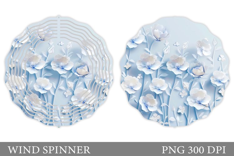 3D Flowers Wind Spinner. Flowers Wind Spinner Sublimation example image 1