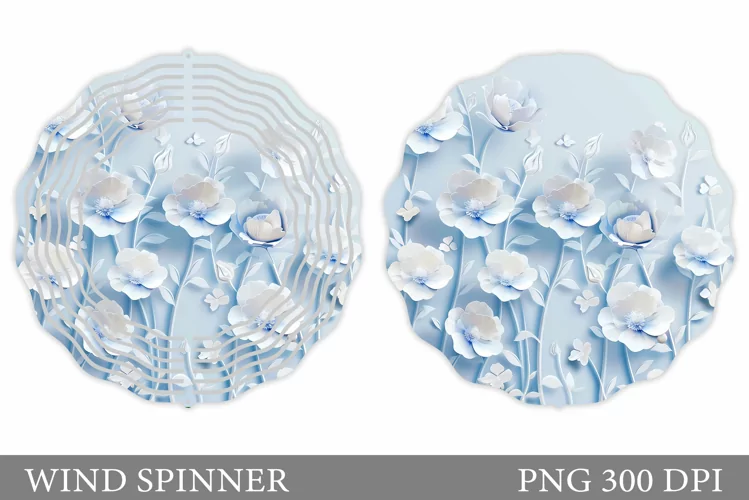 3D Flowers Wind Spinner. Flowers Wind Spinner Sublimation