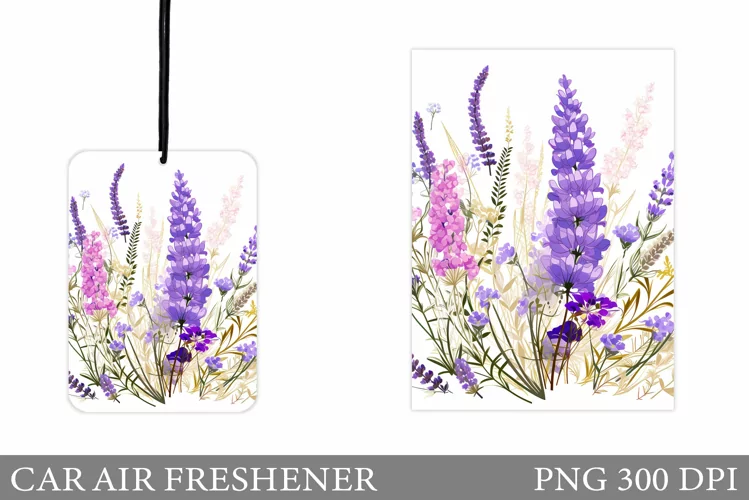 Lavender Car Air Freshener. Flowers Car Air Freshener Design