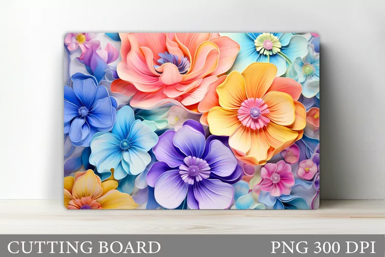 Flowers Cutting Board. Kitchen Cutting Board Sublimation