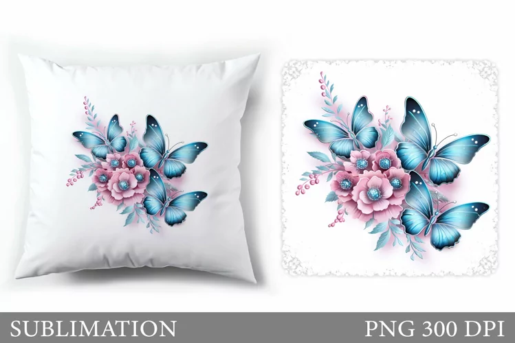 Butterfly Pillow Sublimation. Bitterfly Sublimation