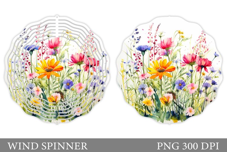 Wildflowers Wind Spinner. Summer Flowers Wind Spinner Design example image 1