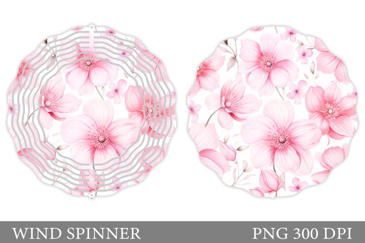 Flowers Wind Spinner Design. Flowers Spinner Sublimation example image 1