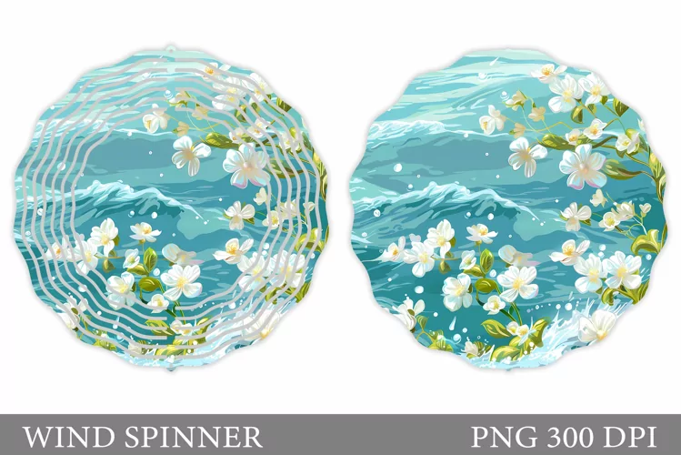 Flowers Wind Spinner Design. Flowers Spinner Sublimation