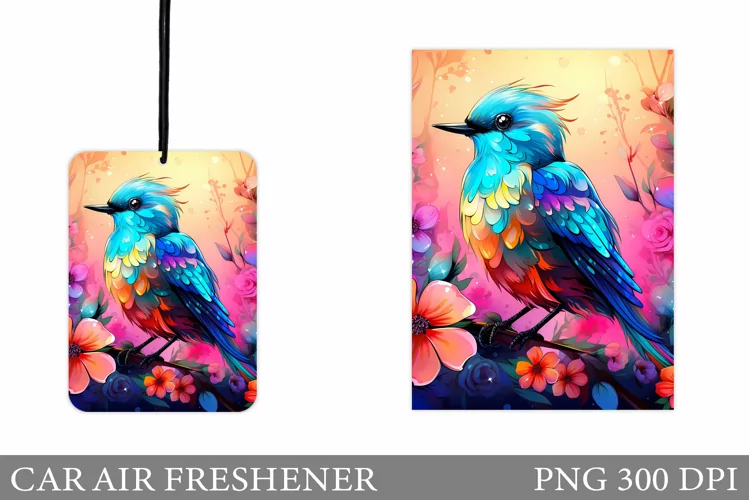 Bird Car Air Freshener. Flowers Car Air Freshener Design