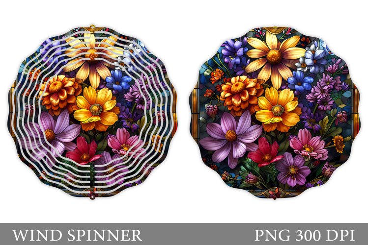 Floral Wind Spinner Sublimation. Flowers Wind Spinner Design
