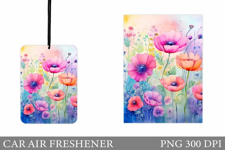 Wildflowers Car Air Freshener. Car Air Freshener Sublimation