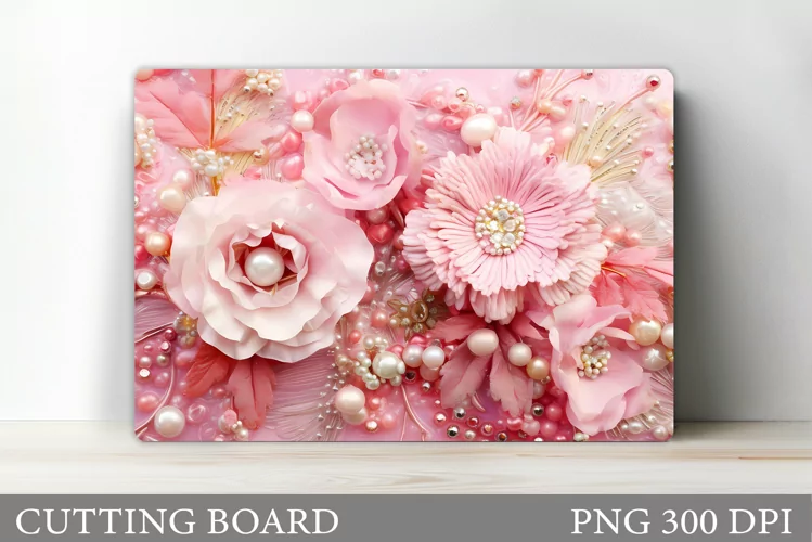 3D Flowers Cutting Board. Flowers Kitchen Cutting Board