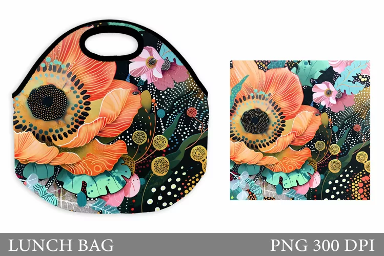 Flowers Lunch Bag. Flowers Lunch Bag Sublimation