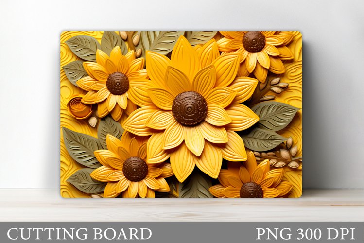 3D Flowers Cutting Board. Flowers Kitchen Cutting Board