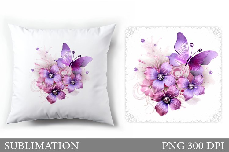 Bitterfly Sublimation. Butterfly Pillow Design example image 1