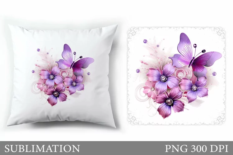 Bitterfly Sublimation. Butterfly Pillow Design