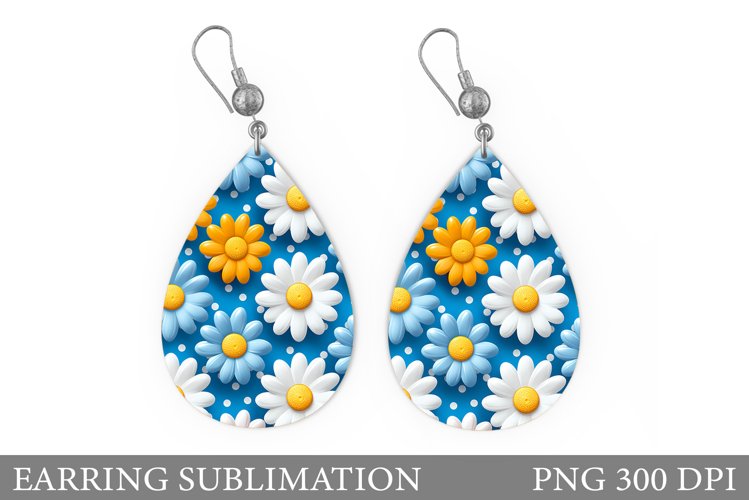 3D Daisy Flowers Earring. Flowers Earring Design
