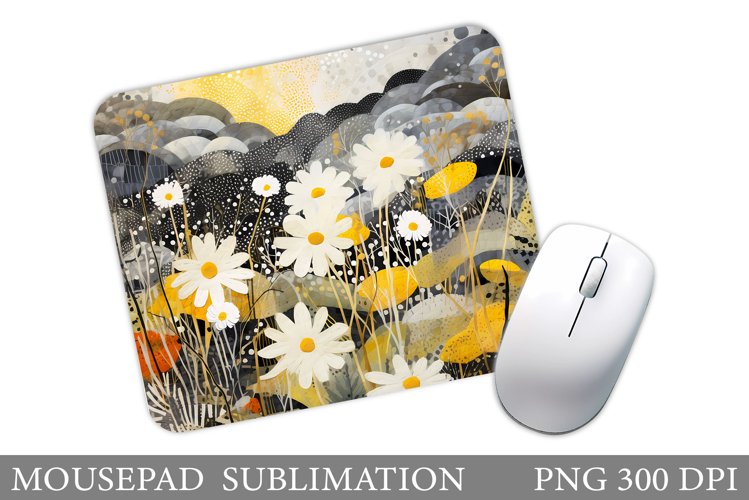 Daisy Flowers Mouse Pad. Flowers Mouse Pad Sublimation example image 1