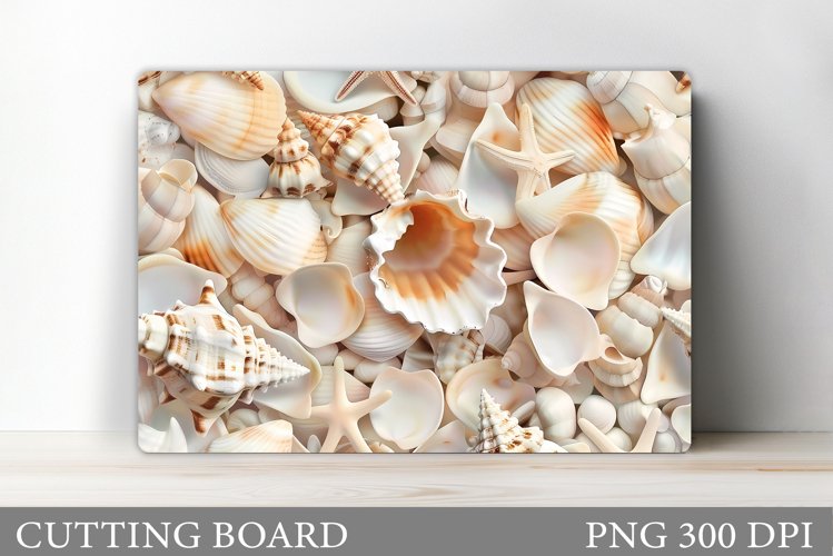 3D Seashell Cutting Board. Sea Cutting Board Sublimation example image 1