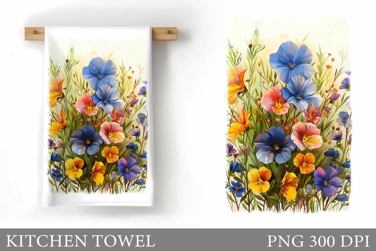 Flowers Kitchen Towel. Flowers Kitchen Towel Design