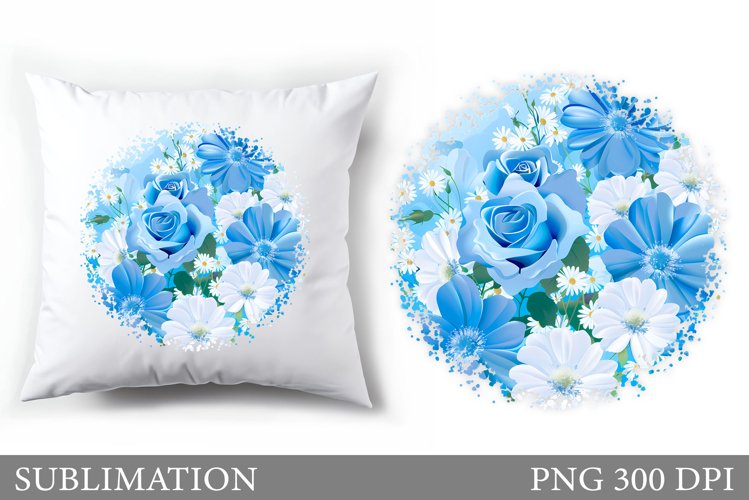 Flowers Pillow Sublimation. Summer Sublimation example image 1