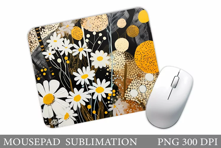 Flowers Mouse Pad Design. Daisy Flowers Mouse Pad