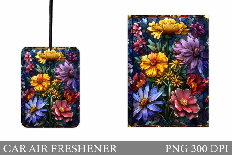 Floral Car Air Freshener. Flowers Car Air Freshener Design