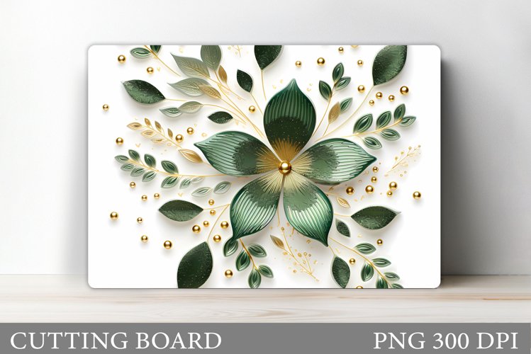 Flowers Cutting Board. 3D Flowers Cutting Board Sublimation example image 1