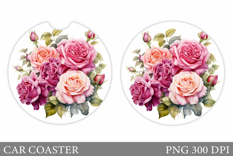 Roses Car Coaster. Rose Car Coaster Sublimation