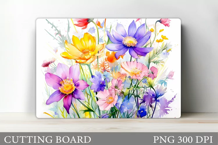 Flowers Cutting Board. Wildflowers Cutting Board Design