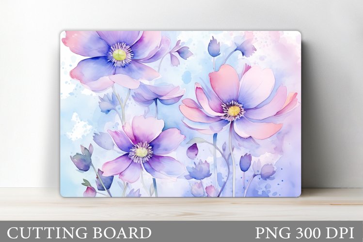 Flowers Cutting Board Sublimation. Wildflowers Cutting Board example image 1