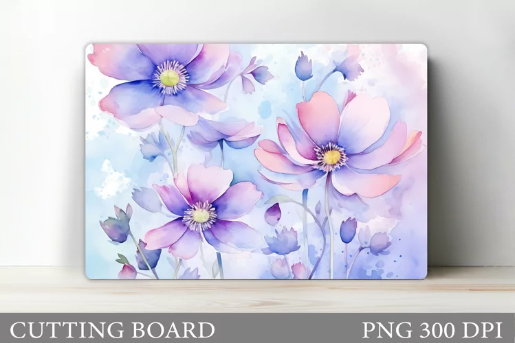 Flowers Cutting Board Sublimation. Wildflowers Cutting Board