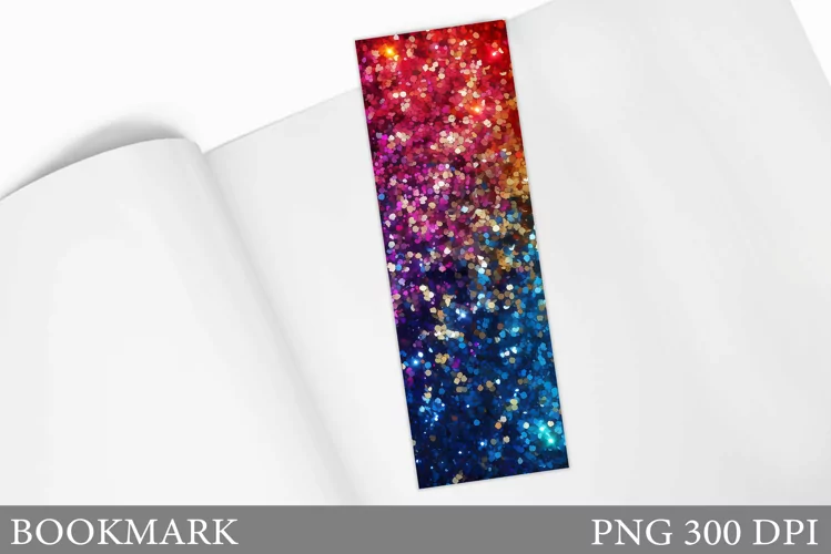 Glitter Bookmark Sublimation. Sequins Bookmark Template