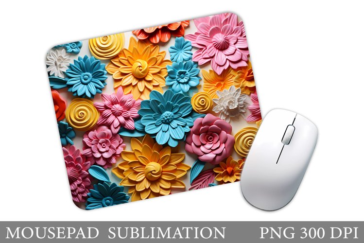 Floral Mouse Pad Sublimation. Flowers Mouse Pad Design