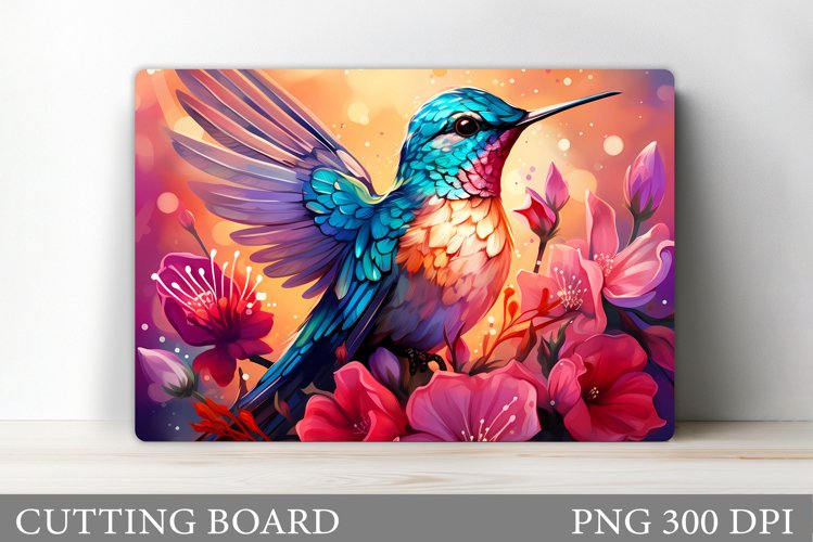 Hummingbird Cutting Board. Flowers Kitchen Cutting Board