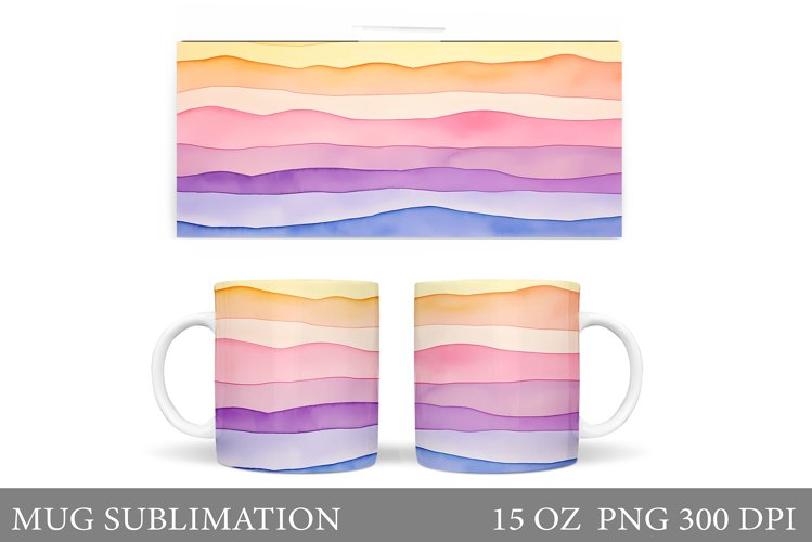 Watercolor Mug Wrap Design. Abstract Mug Sublimation example image 1