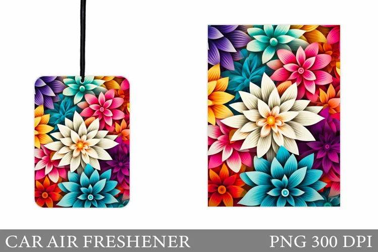 Flowers Car Air Freshener. Car Air Freshener Sublimation