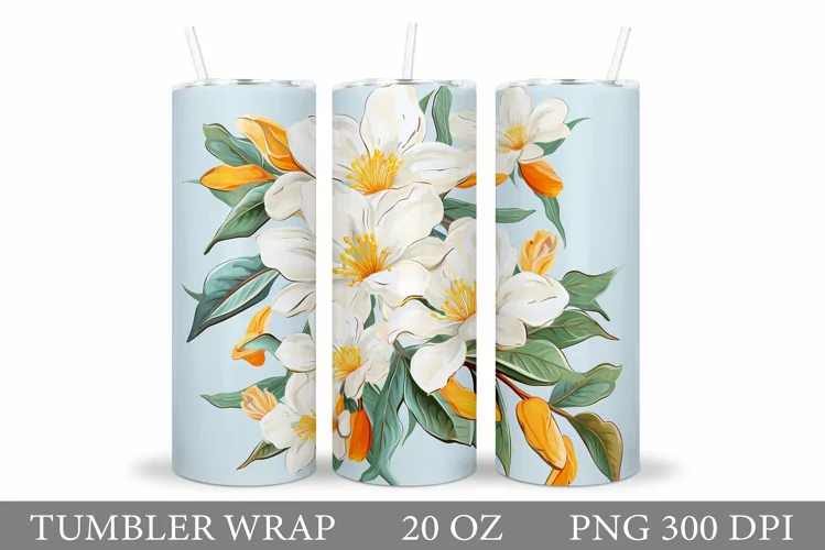 Flowers Tumbler Design. Flowers Tumbler Sublimation