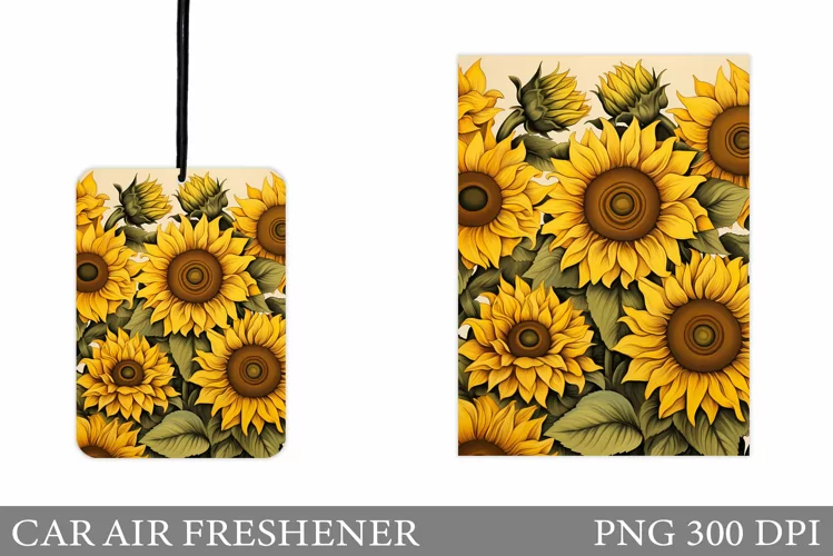 Sunflowers Car Air Freshener. Flowers Car Air Freshener