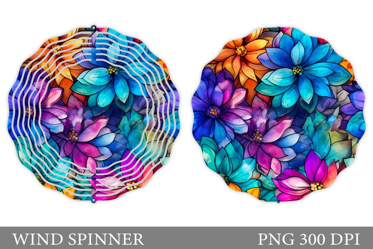 Flowers Wind Spinner Design. Flowers Spinner Sublimation