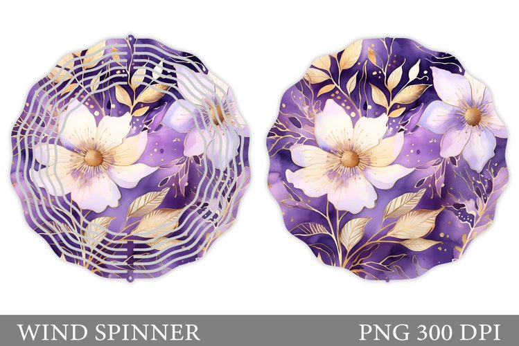Flowers Wind Spinner Design. Floral Wind Spinner Sublimation example image 1