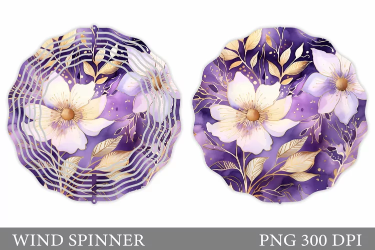 Flowers Wind Spinner Design. Floral Wind Spinner Sublimation