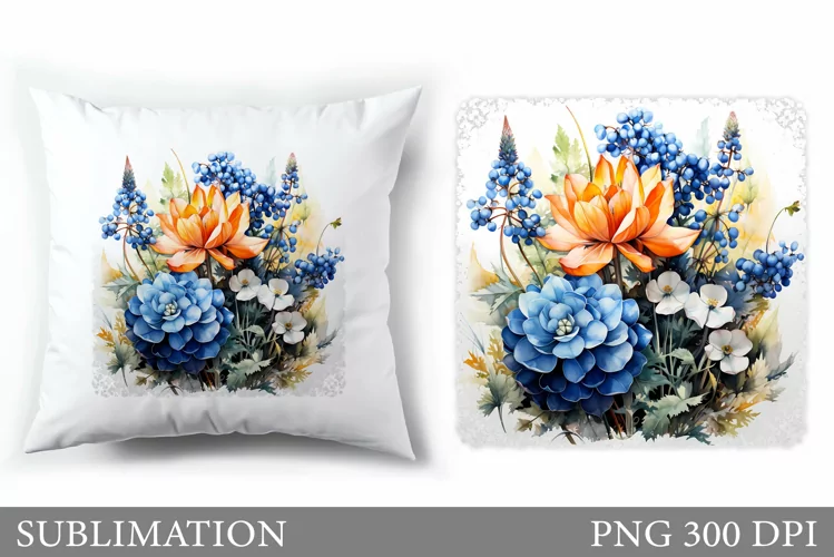Flowers Sublimation. Flowers Pillow Sublimation