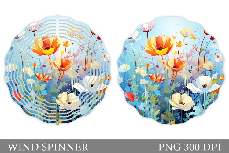 Wildflowers Wind Spinner Design. Floral Wind Spinner