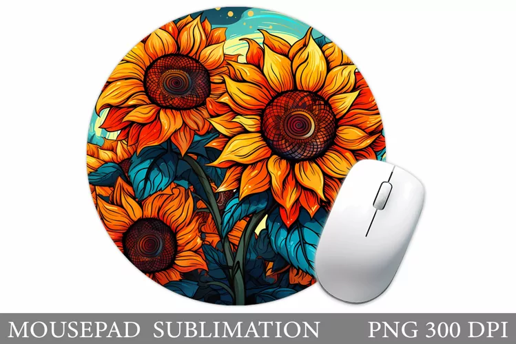 Flowers Mouse Pad Design. Sunflowers Mouse Pad Sublimation
