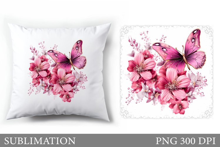 Bitterfly Sublimation. Butterfly Pillow Design example image 1