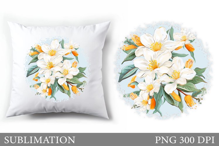 Flowers Pillow Sublimation. Summer Sublimation example image 1