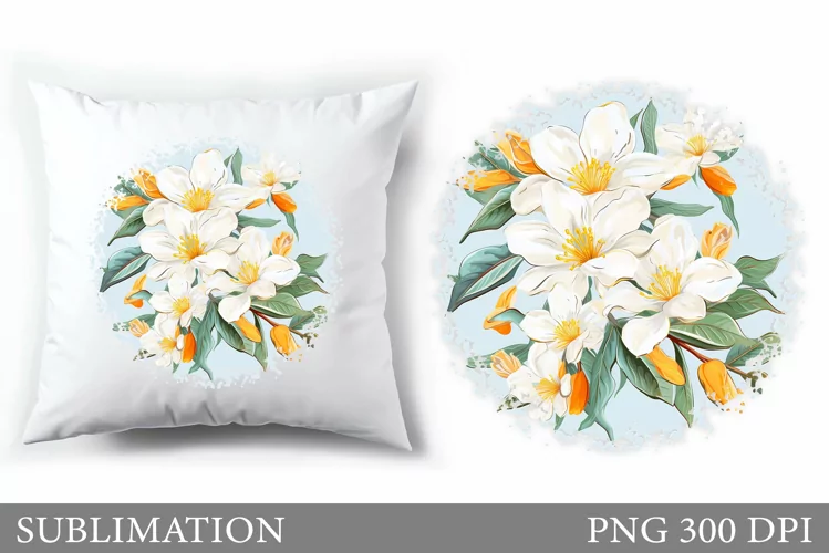 Flowers Pillow Sublimation. Summer Sublimation