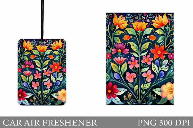 Floral Car Air Freshener. Flowers Car Air Freshener Design