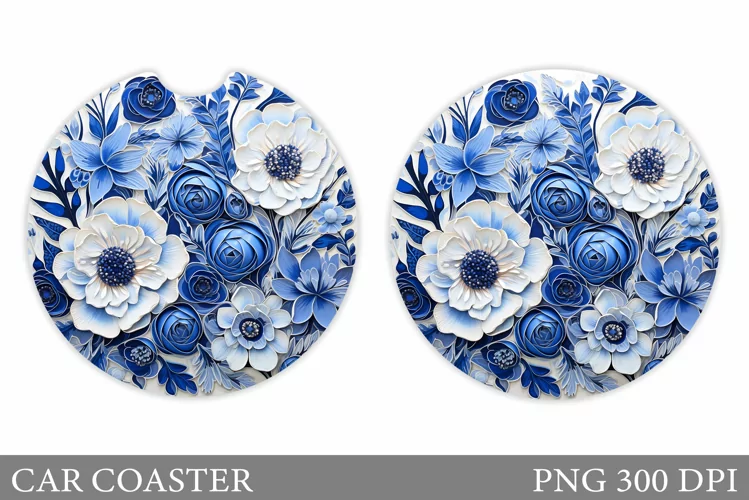 Flowers Car Coaster Design. Flowers Car Coaster Sublimation